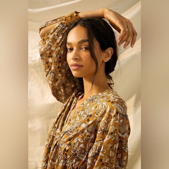 Anthropologie Let Me Be Jemma Floral Tunic Dress Size 14 - Picture 9 of 12